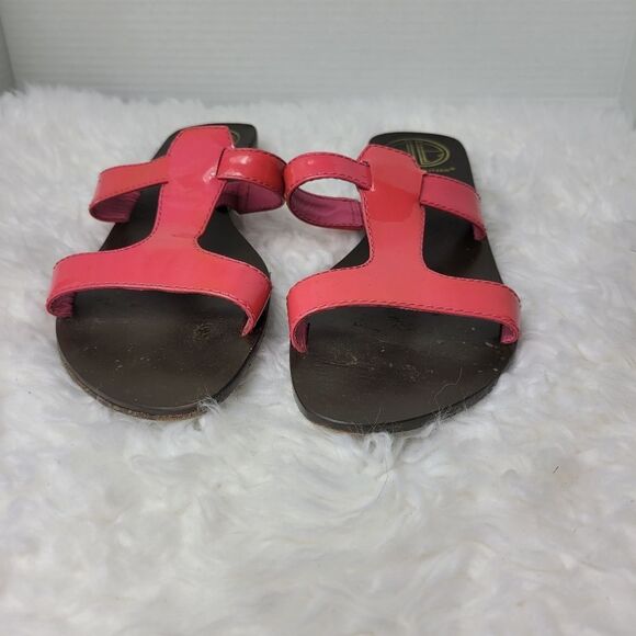 Lilly Pulitzer Phipps Slide Patent Leather Sandals 8 Princess Pink Shoes Flats - Picture 2 of 9